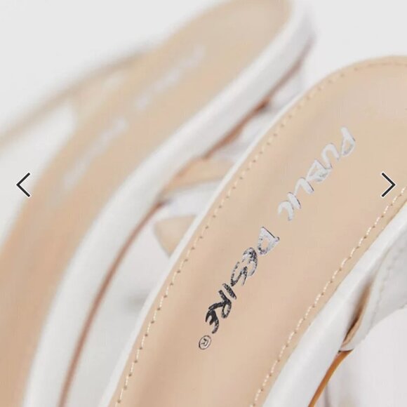 ASOS Public Desire Blink clear heel barely there sandals in white mock croc 7 - Picture 5 of 8